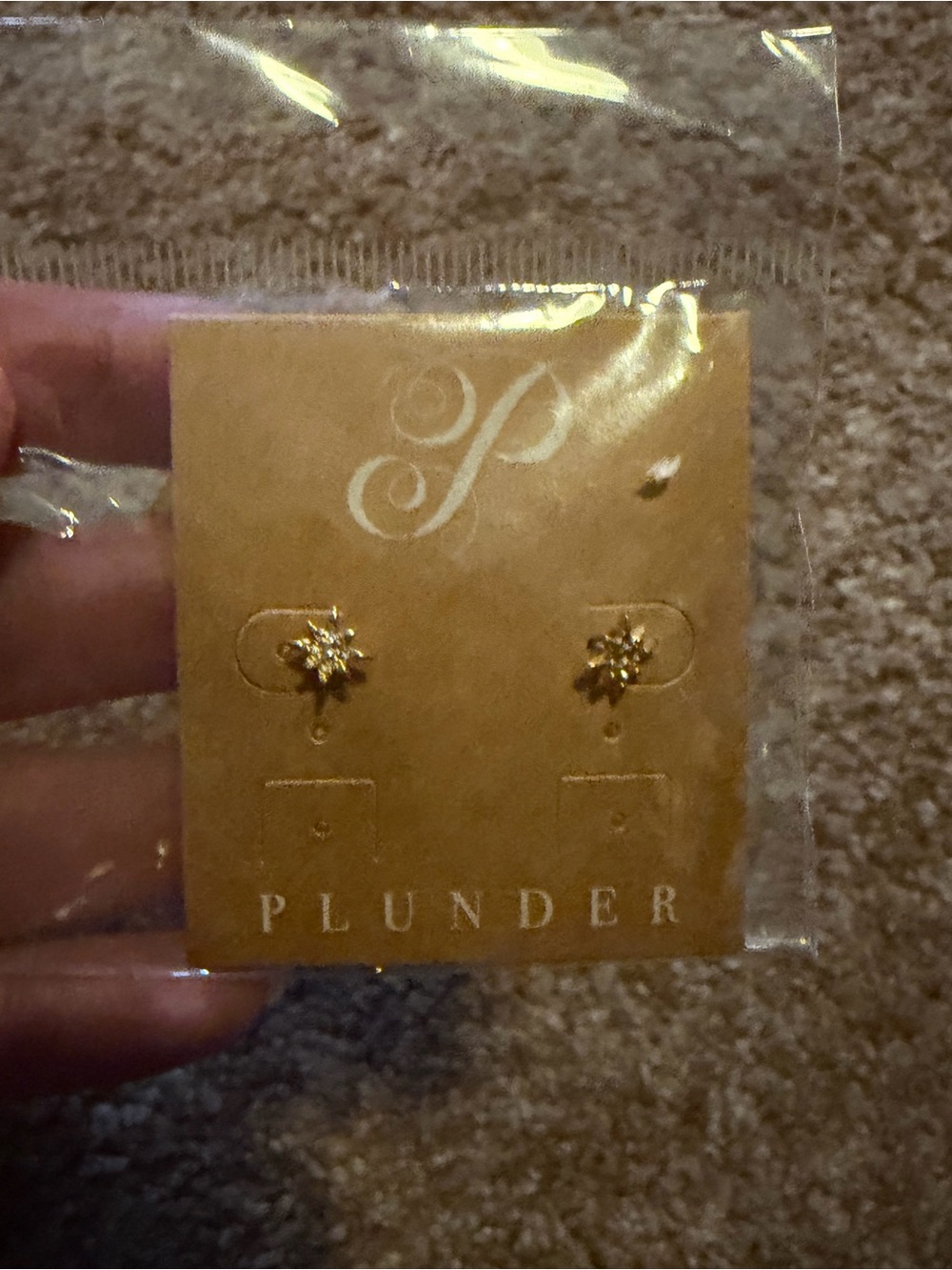 Plunder Gold Sunburst Mini Stud Earrings